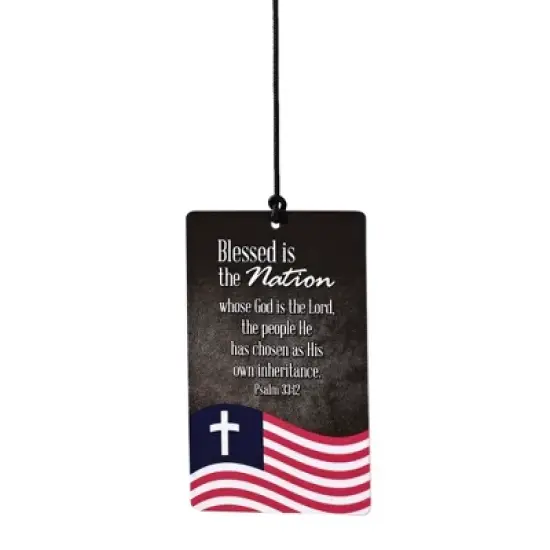 Dicksons WCA-144 Blessed is The Nation Red, White, and Blue 35 Inch Aluminum Patriotic Wind Chime Noisemaker image {1}