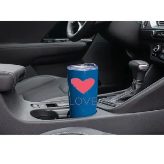 Elanze Designs Love Stitched Up Heart Wrap-Around Design 20 Ounce Stainless Steel On-The-Go Coffee Mug, Thermal Travel Tumbler with Leak Resistant image {2}