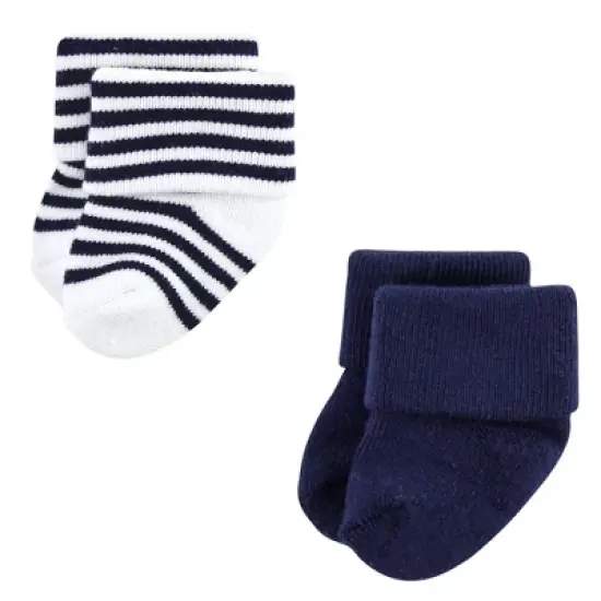 Hudson Baby Infant Boy Cotton Rich Newborn and Terry Socks, Nautical 12-Pack image {7}