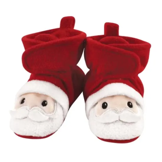Hudson Baby Baby and Toddler Cozy Fleece Booties, Santa image {1}