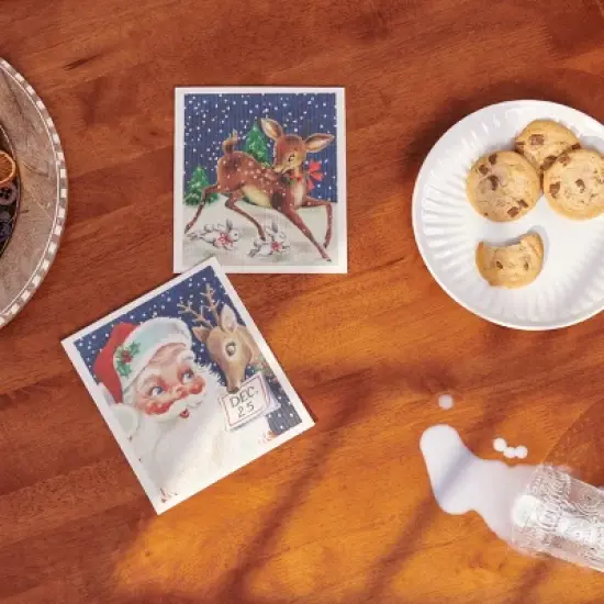 Primitives by Kathy Retro Santa Claus Swedish Dishcloth Set image {1}