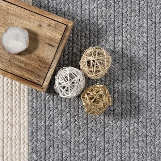 nuLOOM Indoor/Outdoor Braided Solid Border Delaine Area Rug image {5}