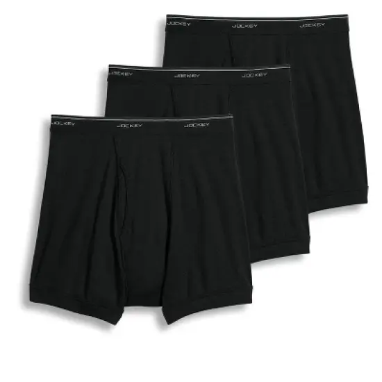 Jockey Mens Classic Boxer Brief 3 Pack Underwear Boxer Briefs 100% cotton image {2}
