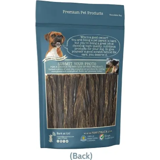 Pawstruck 5" Junior Beef Gullet Bully Sticks for Dogs & Puppies Natural Odorless Jr. Esophagus Treat - Joint Health Mini Thin Jerky Chew Steer Stix image {4}