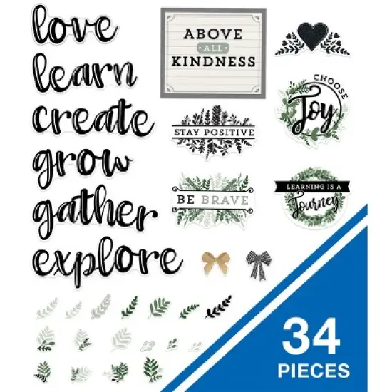 Carson Dellosa Education Farmhouse Motivational Signs Bulletin Board Set (34 pieces) image {1}