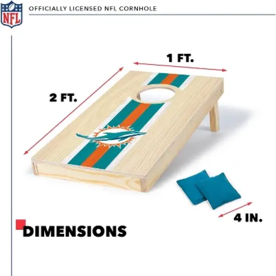 NFL Miami Dolphins 1'x2' Wood Cornhole Set image {4}