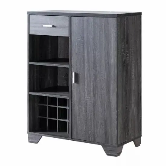 Ereth Modern Wine Bar Cabinet Dark Gray - miBasics image {5}