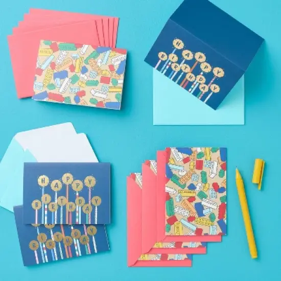 10ct Toy Blocks Note Card Set with Envelopes Blank Inside - Spritz&trade; image {1}