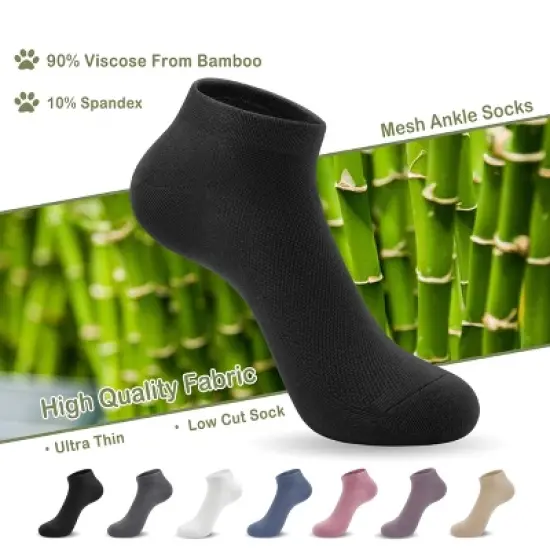 SERISIMPLE Women&rsquo;s Bamboo Ankle Socks &ndash; Ultra-Thin, Breathable Mesh, Lightweight Low-Cut image {14}