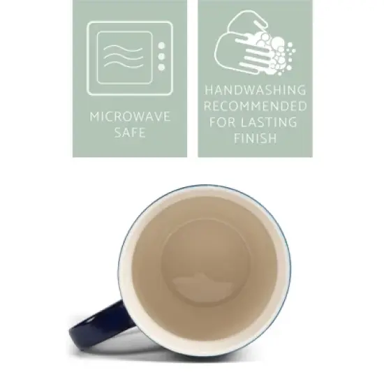 Elanze Designs Botanical Succulent Nature Coffee Cup Mug 12 Ounce Ceramic With Ombre Gradient Elegant Minimalist Aloe in Heart Planter Silhouette Navy image {2}