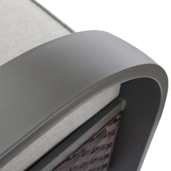 POCASSY Outdoor 75" Outdoor Sofa with Metal Armrest, All Weather Patio Brown Wicker Sofa Outdoor Couch Furniture for Porch, Deck, Garden image {4}