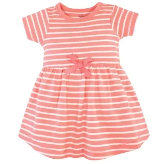 Touched by Nature Baby and Toddler Girl Organic Cotton Short-Sleeve Dresses 2pk, Leopard image {2}