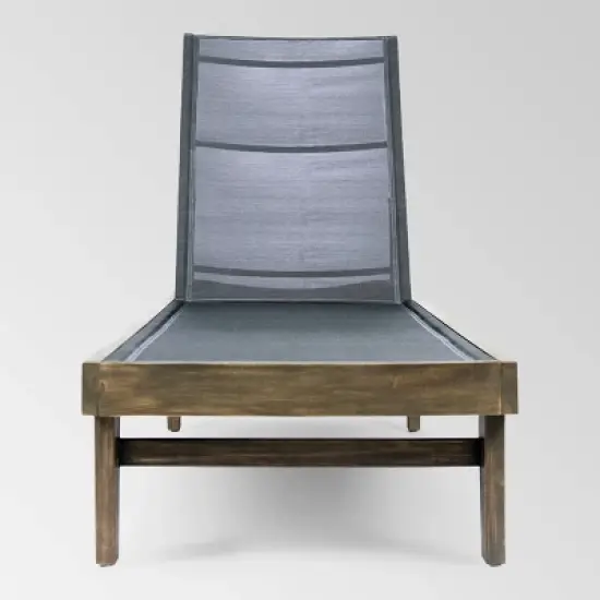 Summerland 2pk Wood & Mesh Chaise Lounge: Patio Seating, Weather-Resistant - Christopher Knight Home image {6}