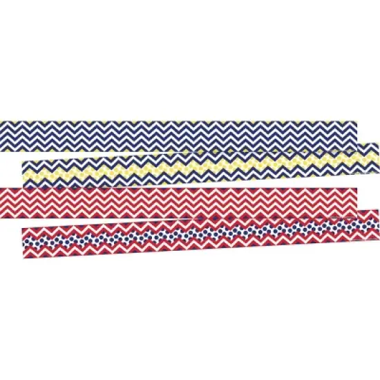 2pk Chevron Nautical Double-Sided Classroom Borders - Barker Creek: Multicolored Bulletin Board Trims, 24 Pieces image {4}