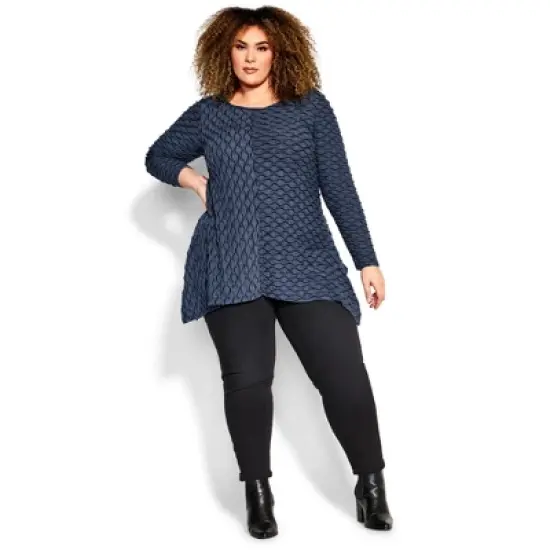 Women's Plus Size Tiarne Two Tone Tunic - blue | AVENUE image {5}