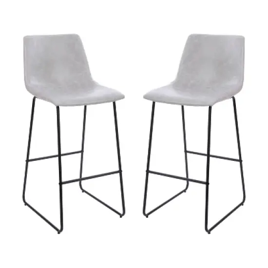 Flash Furniture 30 Inch Commercial Grade LeatherSoft Bar Height Barstools, Set of 2 image {15}