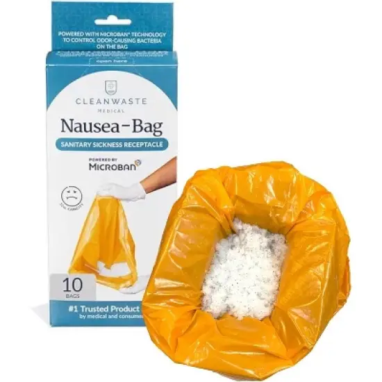 Cleanwaste Medical Nausea Vomit Bag with Microban, Filled with Absorbent Instant Gelling Powder, Neutralize Odors, Leak Resistant image {6}