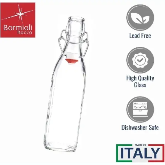 Bormioli Rocco Set Of 2 Square Swing Top Glass 17 Oz image {6}