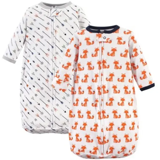 Hudson Baby Infant Boy Cotton Long-Sleeve Wearable Sleeping Bag, Sack, Blanket, Foxes image {2}
