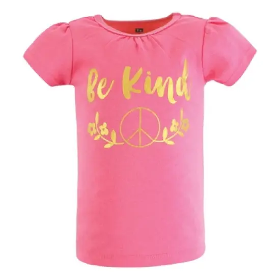 Hudson Baby Infant and Toddler Girl Short Sleeve T-Shirts, Be Kind image {2}