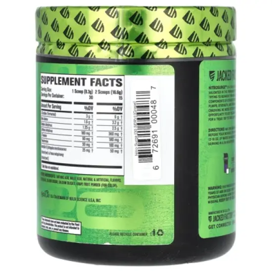 Jacked Factory NITROSURGE Pre Workout Supplement - Endless Energy, Instant Strength Gains, Clear Focus, Intense Pumps - Nitric Oxide Booster & image {2}