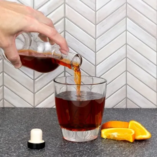 Cornucopia Brands 12oz Liquor Bottles 2pk; Clear Glass Bottles w/T-Top Synthetic Corks image {3}