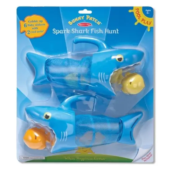 Melissa & Doug Sunny Patch Spark Shark Fish Hunt Pool Game With 2 Nets and 6 Fish to Catch image {2}