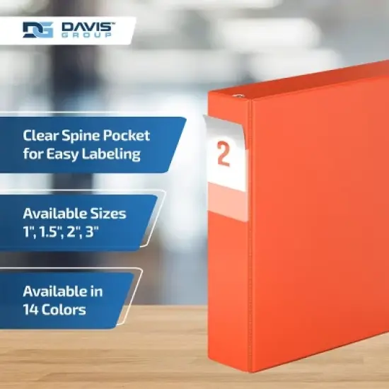 Premium Economy 2" Angle D Ring Binder 6pk Orange: Hard Cover, 475 Sheet Capacity, Polypropylene, 2 Pockets image {4}