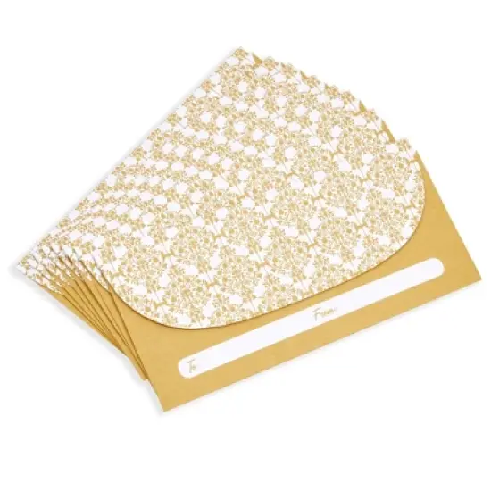 Paper Junkie 100 Pack Gold Money Envelopes for Cash Gifts, Fancy Decorative Design for Birthday, Graduations, Weddings (6.7 x 3.3 In) image {6}