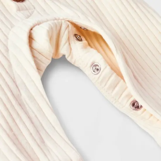 Grayson Collective Baby Ribbed Long Sleeve Jumpsuit - Cream image {2}