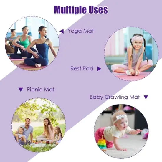 Large Yoga Mat 6' x 4' x 8 mm Thick Workout Mats for Home Gym Flooring Purple image {4}