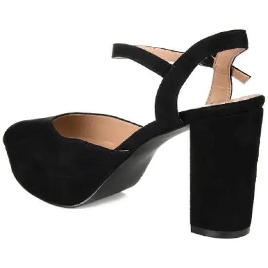 Journee Collection Womens Roslynn Almond Toe High Block Heel Pumps image {6}