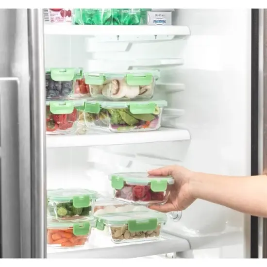 JoyFul by JoyJolt 24 Piece Glass Food Storage Containers with Leakproof Lids Set - Green image {2}