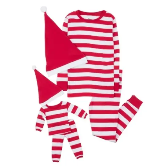 Leveret Girl and Doll Matching Cotton Christmas Pajamas image {6}