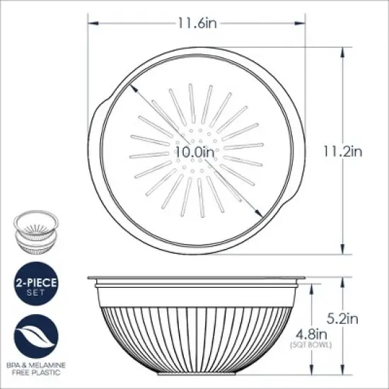 Nordic Ware 2-in-1 Colander and Bowl Set image {4}