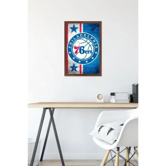 Trends International NBA Philadelphia 76ers - Logo 15 Framed Wall Poster Prints image {5}