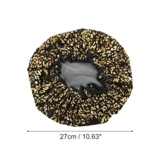 Unique Bargains Reusable Leopards Spots Shower Cap 3 Pcs image {1}