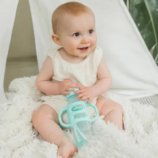 Dr. Brown's 8oz Milestones Narrow Sippy Straw Bottle with Silicone Handles - 6m+ - Green image {5}