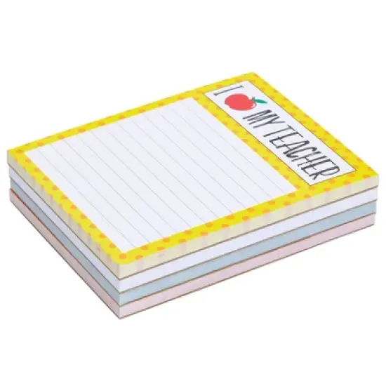 Paper Junkie 4-Pack Teacher Notepad Sets for Gifts, Professor Appreciation, School Supplies, 50 Sheets Per Memo Pad, 200 Sheets Total, 4x5 in image {6}