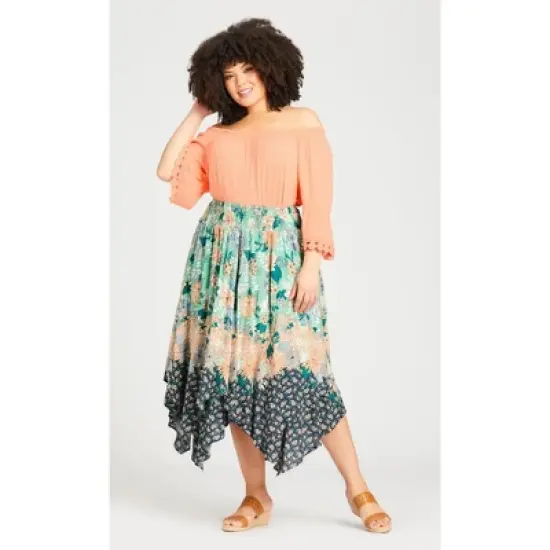 Women's Plus Size Nora Hanky Hem Skirt - mint | AVENUE image {4}