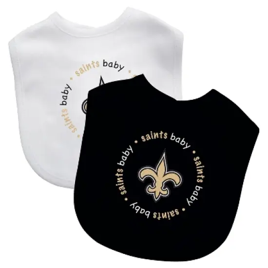 Baby Fanatic Officially Licensed Unisex Baby Bibs 2 Pack - NFL New Orleans Saints image {1}