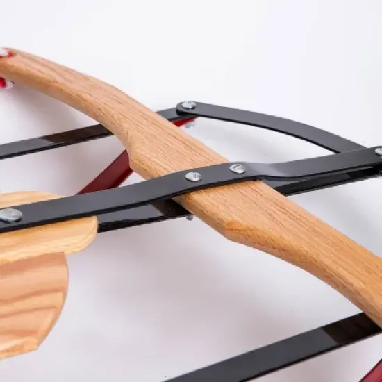 Lehman's Racer Amish Made Old Fashioned Solid Oak Steel Runner Sled image {2}