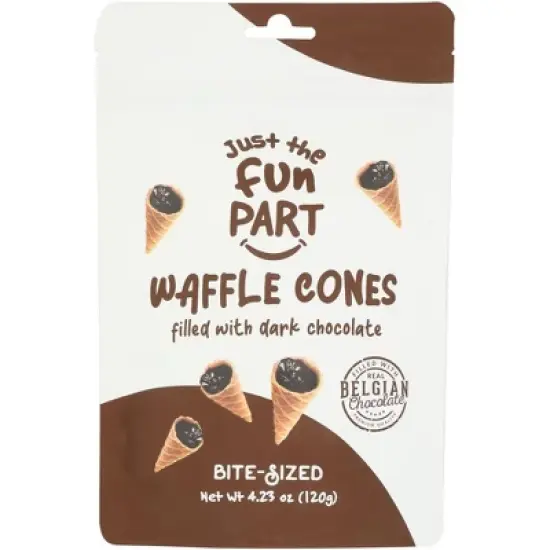 Just the Fun Part Waffle Cone Mini Dark Chocolate - Case of 6 - 4.23 oz image {1}