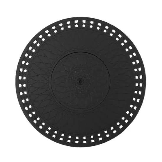 Amaya 5pc Outdoor 4 Wicker Swivel Chair & Fire Pit Set - Dark Brown/Beige/Matte Black - Christopher Knight Home image {10}