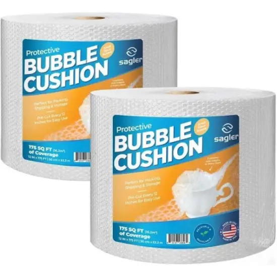 Bubble Cushion Wrap &ndash; 12"x175FT 1, 2 & 4 Pack, Perforated Every 12", Eco-Friendly, Lightweight, Extra Protection for Moving & Shipping image {8}