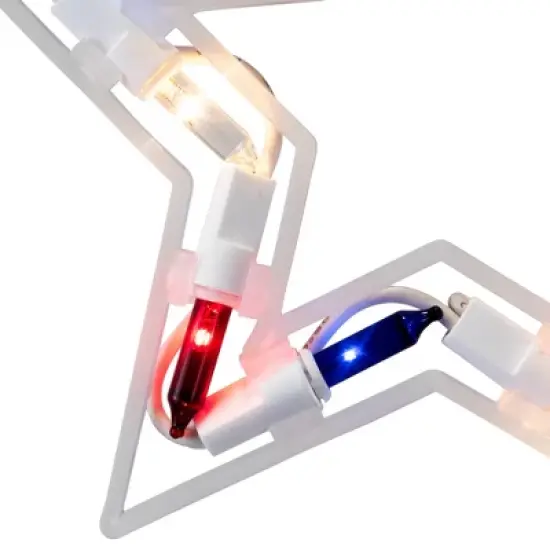 Northlight Patriotic Stars Patio Light Set - 5.25ft - White Wire - 5ct image {6}