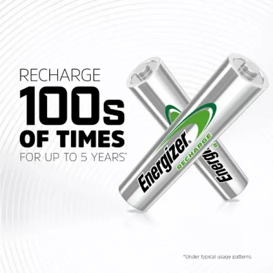 Energizer 4pk Rechargeable Power Plus AAA Batteries: 800mAh Capacity, 1.2V Output image {6}