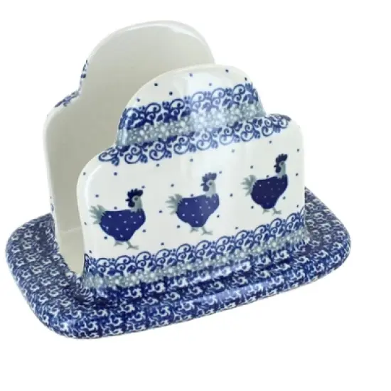 Blue Rose Polish Pottery 487 Ceramika Artystyczna Napkin Holder image {4}