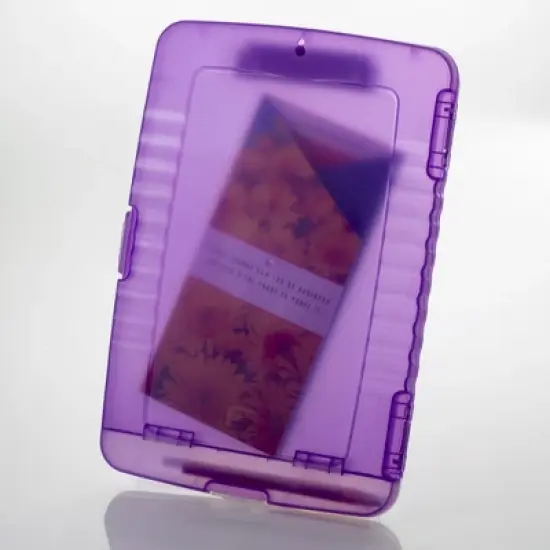 Officemate Slim Clipboard with Storage Box, Low Profile Clip & Storage Compartment, Purple image {3}