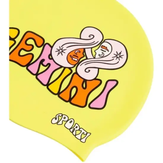 Sporti Groovy Zodiac Gemini Silicone Swim Cap image {2}